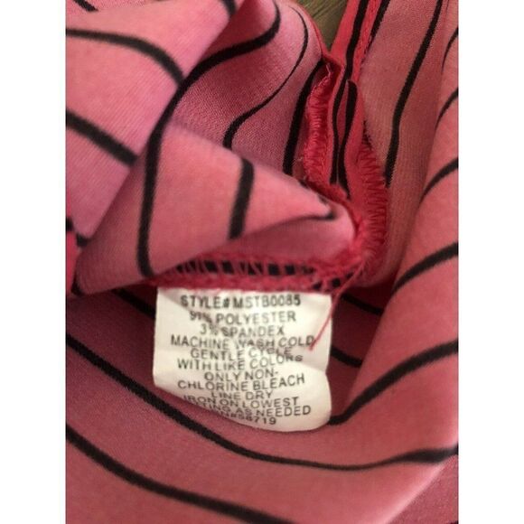 Elementz Stretch Hot Pink Striped Botton-up Blouse Size M - Picture 7 of 9